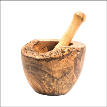 Olive Wood Rustic Mortar and Pestle